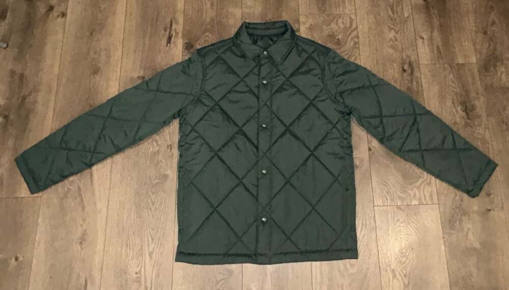 Old Navy Quilted Jacket Mens Size XS Green Water-Resistant Snap Front